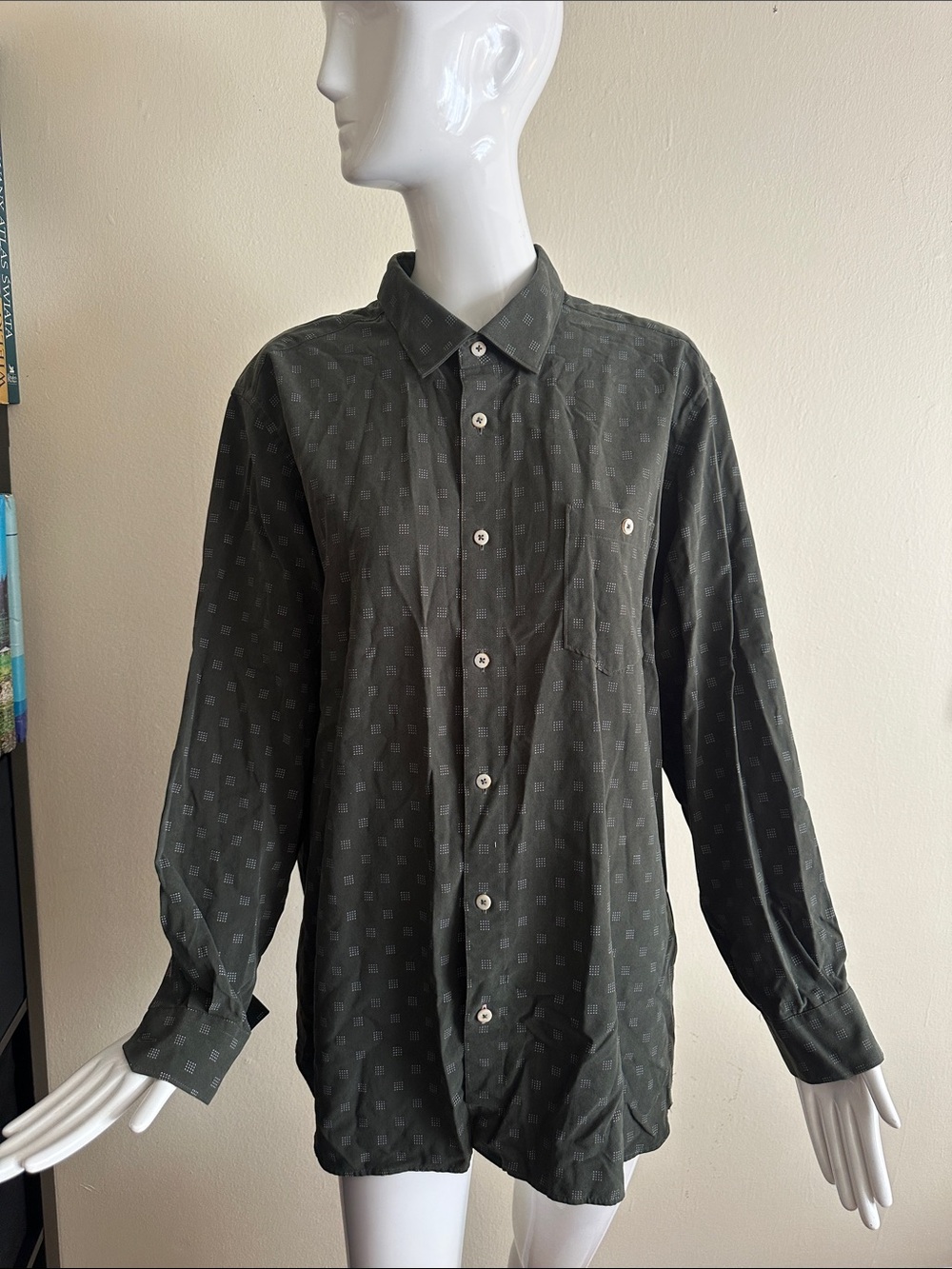 Ted Baker London Dark Olive Long-Sleeve Button-Down Shirt